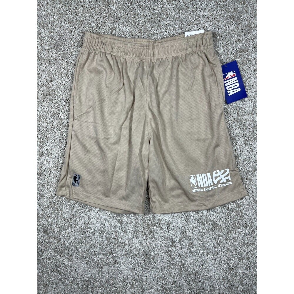 NBA Youth Basketball Shorts 18-20 Beige Mesh Athletic At Knee NWT